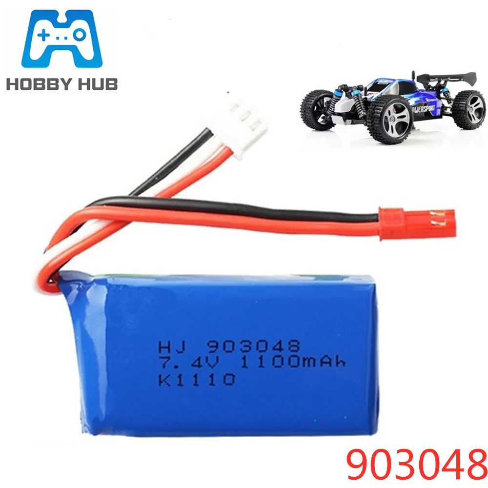 

Hobby Hub 7.4V 1100mAh 903048 Lipo Battery For Wltoys 144001 V353 A949 A959 A969 A979 k929 RC Cars parts 7.4V LiPo Battery
