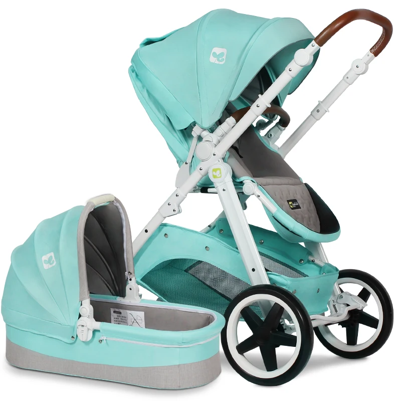 Coolbaby High View, детская тележка, европейская, двусторонняя, амортизатор, тележка, складная, переносная, можно взять с собой лежа, детская тележка - Цвет: Серый