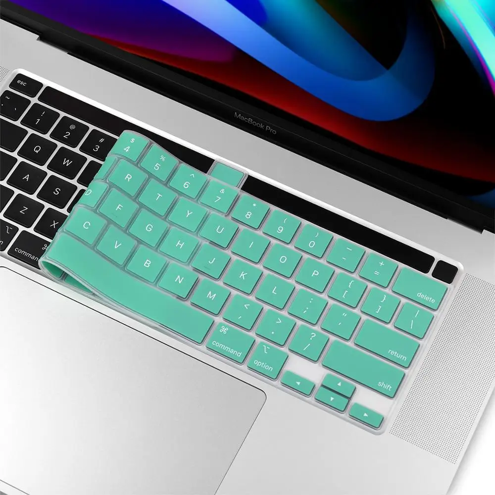 Green Чехол для клавиатуры для нового Macbook Pro 16 модель A2141 США введите Английский алфавит силиконовый защитный чехол для клавиатуры - Цвет: Green