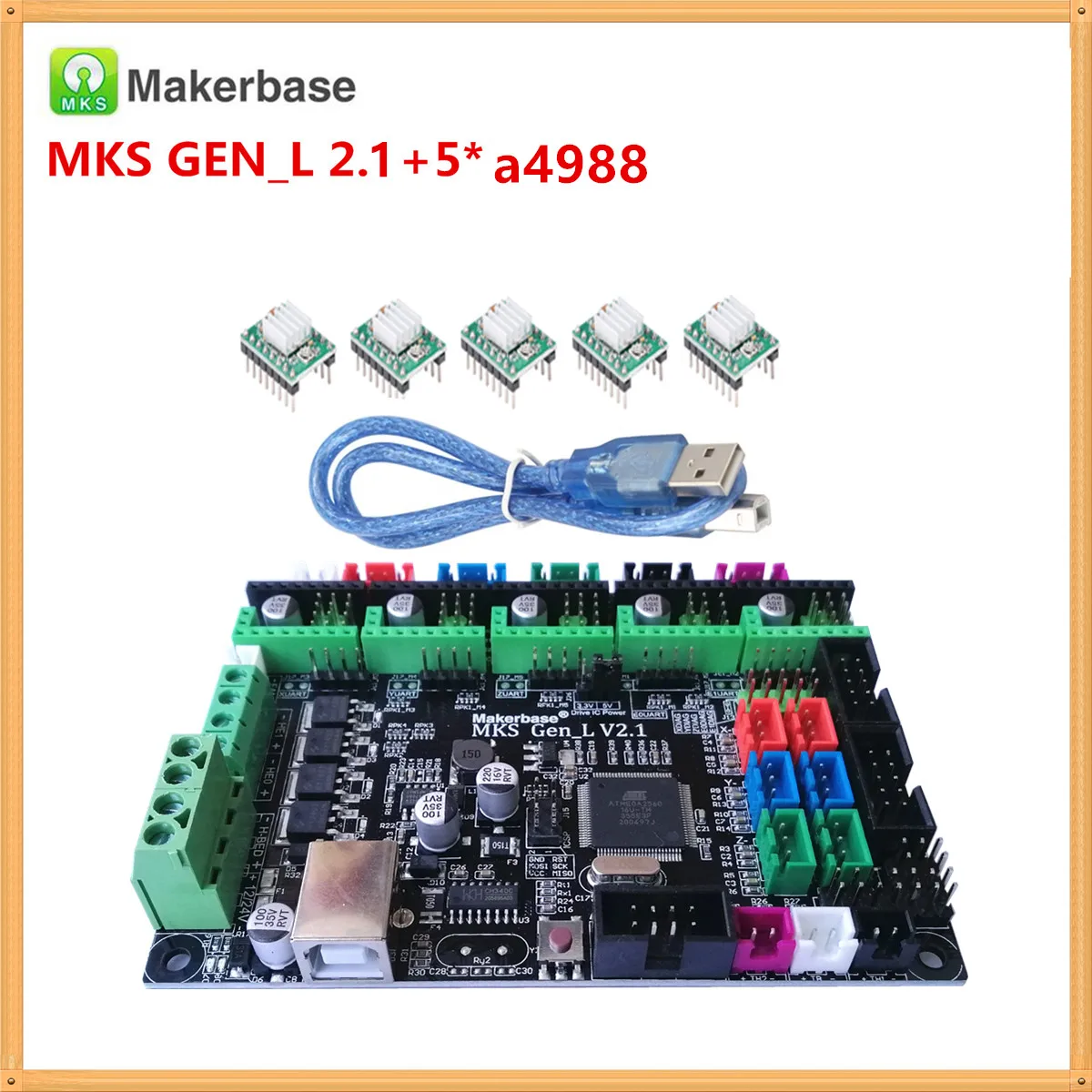MKS GEN L V2.1 материнская плата 3D Принтер Панель управления картами поддержка a4988 DRV8825