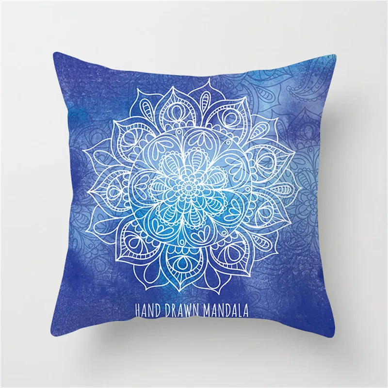 

TTLIFE Mandala Printed Cushion Cover Throw Pillows Religious Style Pillow Cover Elephant Decorative Pillowcase for Home Sofa