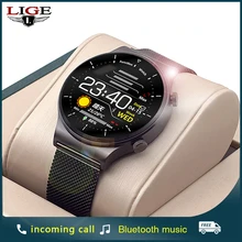 LIGE 2021 nowych inteligentne zegarki mężczyźni w pełni dotykowy ekran Fitness sportowy zegarek IP67 wodoodporny Bluetooth dla Android ios inteligentny zegarek męskie tanie i dobre opinie CN (pochodzenie) Na nadgarstek Zgodna ze wszystkimi 128MB Krokomierz Rejestrator snu Wiadomości z przypomnieniami Przypomnienie o połączeniu