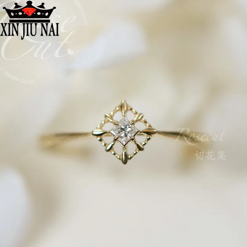 Уникальное ажурное женское кольцо инкрустированное ювелирное изделие из 14