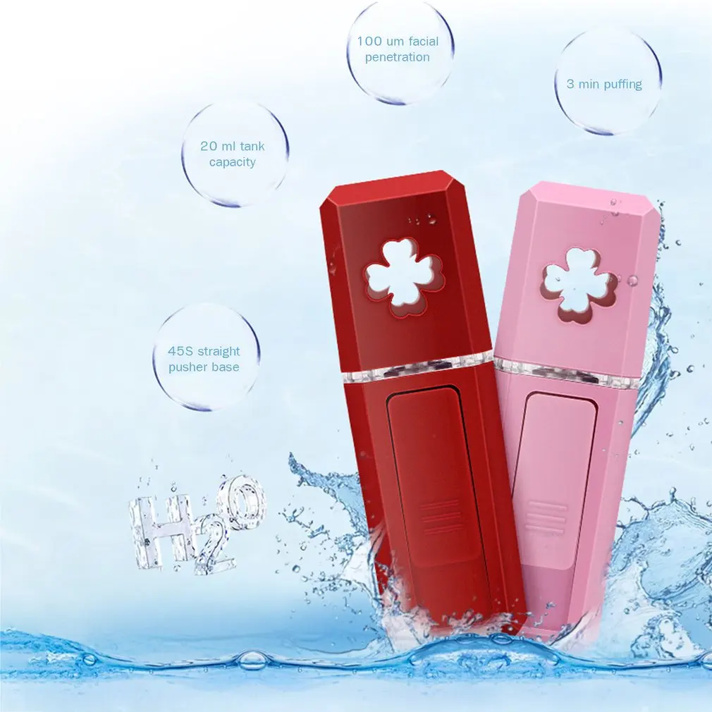 Паровой увлажнитель для лица, счетчик воды, зарядка через usb, нано спрей, ручной, холодный спрей, удаление морщин и акне, инструмент для красоты лица, спа