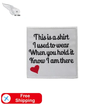 

In Memory Shirt Pillow Patches Embroidered Iron on Clothing Wholesale Costom Sew on name text Letter patch DIY Design Applique