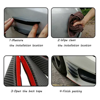 

Car Spoiler Auto Bumper Lip Fins Spoiler Refit Bright Black Exterior Decal