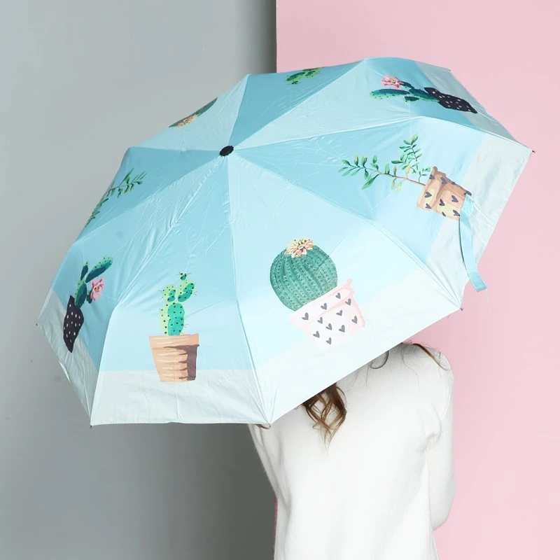 Original pequeño fresco cactus en maceta portátil paraguas de goma negro arte sombrilla paraguas|rubber umbrella|sunshade umbrellaumbrella - AliExpress