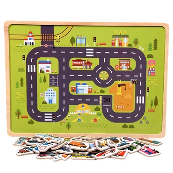

Early Learning Game Refrigerator 3D Wooden Jigsaw Kids Magnetic Intelligence Cartoon Gifts Animal Traffic Educational Toy Safe
