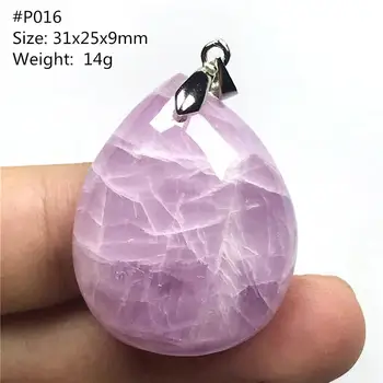 

Genuine Natural Purple Kunzite Pendant Jewelry For Woman Lady Man Cat Eye Water Drop Crystal Silver Beads Lucky Gemstone AAAAA