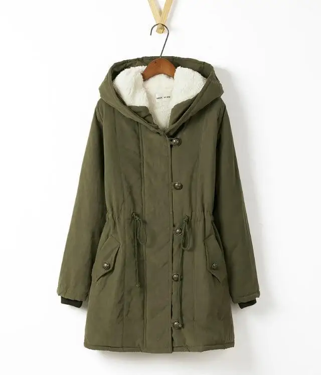 Женское зимнее тонкое теплое длинное хлопковое пальто, женская осенняя куртка с капюшоном из хлопка с мехом размера плюс, базовая женская верхняя одежда