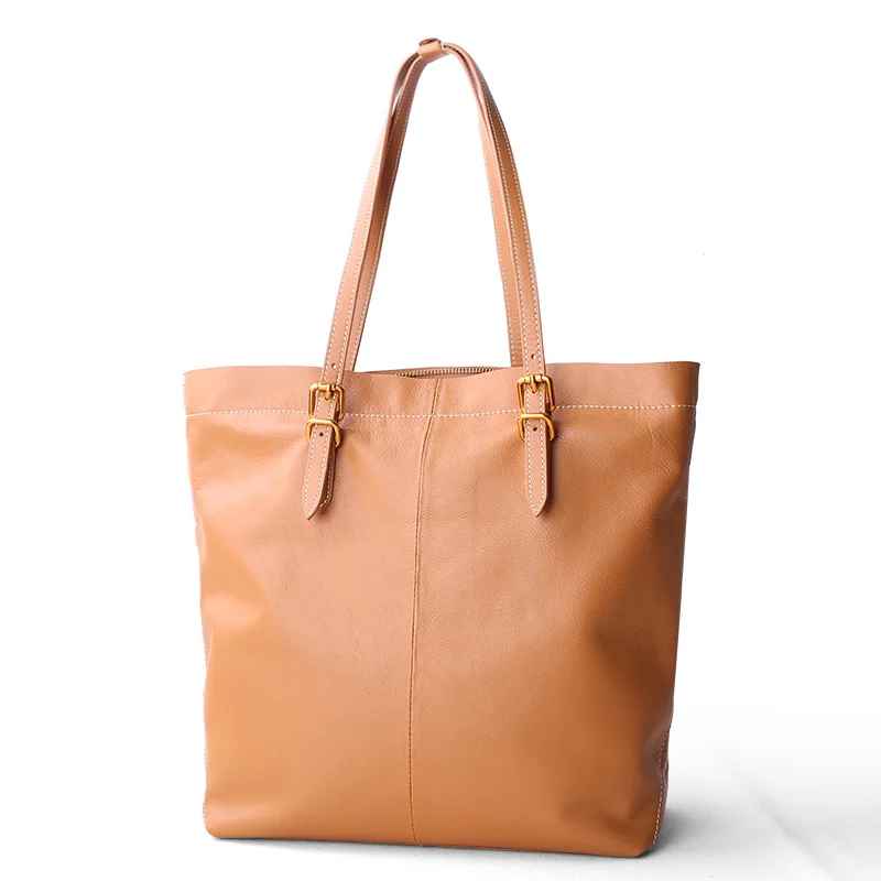 

2018 New Style Bag WOMEN'S Leather Bags Simple Shoulder Bag/ Hand Bag Large Bag Tote Cowhide Tote Bag Large Capacity One-Piece
