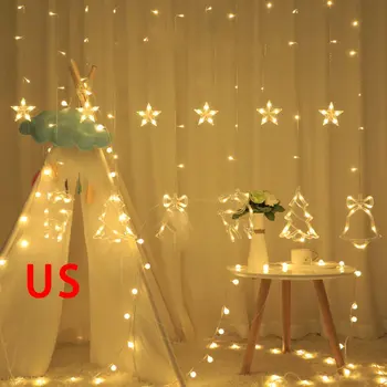 

Christmas Day Room Decoration Net Red Girl Heart Decoration Socket Button Curtain Light