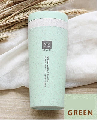 280 мл простая Пшеничная солома двухслойная переносная кружка пластиковая чайная