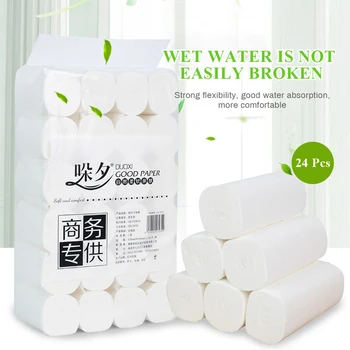 

24 Roll Home Toilet Soft Roll Paper Towel Wood Roll 1750g Household Family White Bath Towels Tissue Wood Tissue Pulp Paper