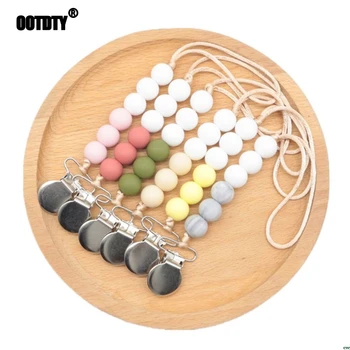 

Dummy Clips Baby Boys Girls Pacifier Chain Infants Silicone Beaded Teething Toys