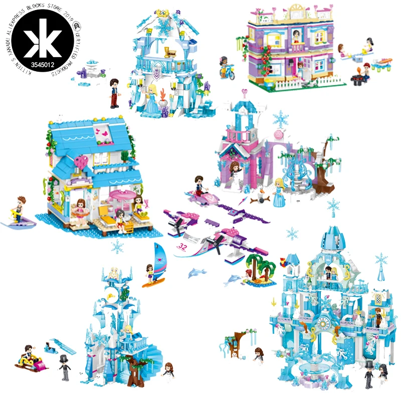 Legoing Friends Series Figures Princess Castle For Girls Building Blocks Legoings City House Ice World Bricks Toys  For children