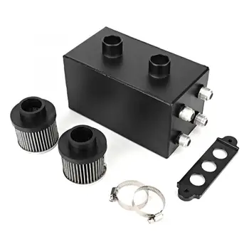 

3.5L Modified Aluminum 4-Port Engine Oil Catch Tank with Filter Modification Car Oil Catch Can Car Accessories