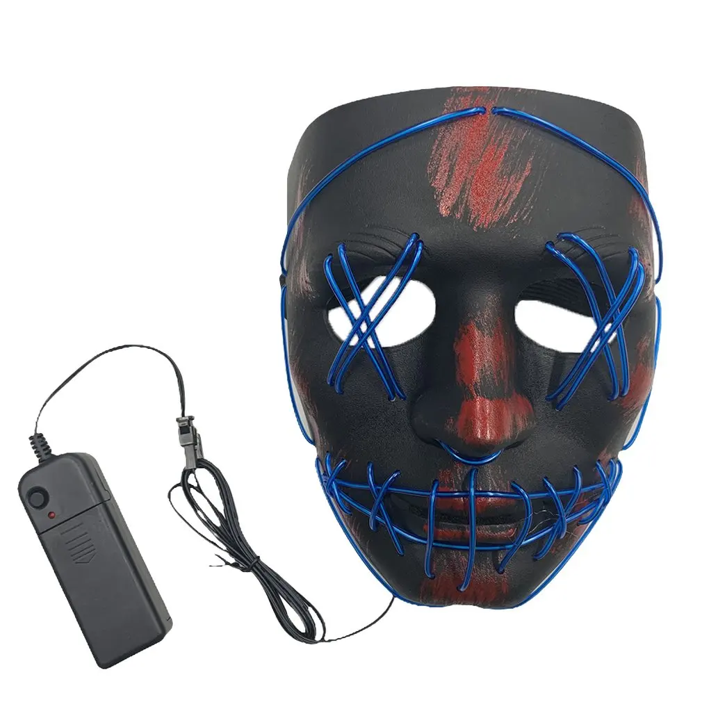 

Halloween El Glowing Mask Purge Horror Blood Thicken Led Street Dance Mask Halloween Panic Mask Purge