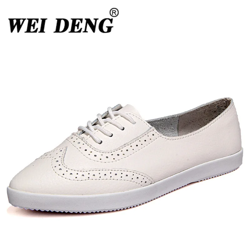 

Weideng/wei deng Autumn Bullock WOMEN'S Shoes Rubber Sole Casual Shoes Retro Fashion Small Leather Shoes Students