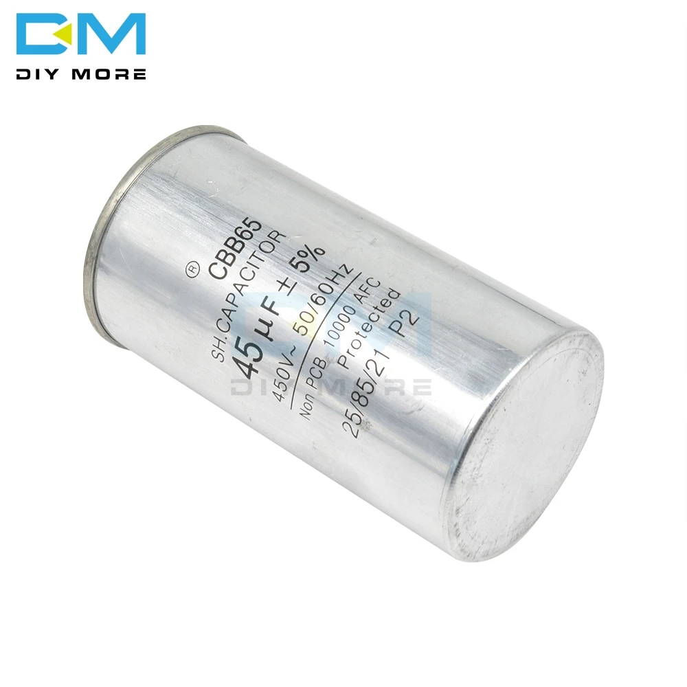 CBB65 45 мкФ 450V конденсатор переменного тока компрессор для кондиционера пусковой конденсатор для стиральной машины высокое питание освещение светильники