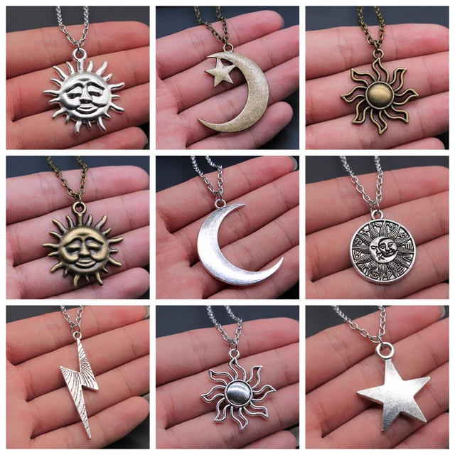 925 solid sterling silver handmade amazing sun moon and star design  customized pendant stylish locket unisex gifting jewelry ssp1666 | TRIBAL  ORNAMENTS