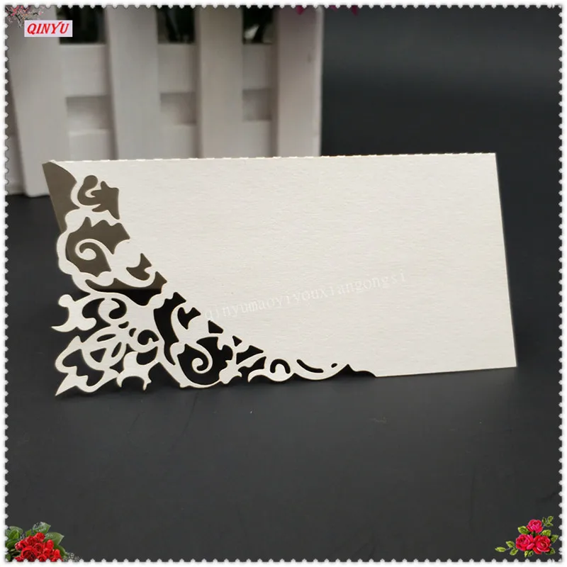 Новинка 100 шт. Decoratie Tafel Card Laser Gesneden Hart Vorm Naam Kaart Plaats Bruiloft Favor 5Z HH870 | Дом и сад