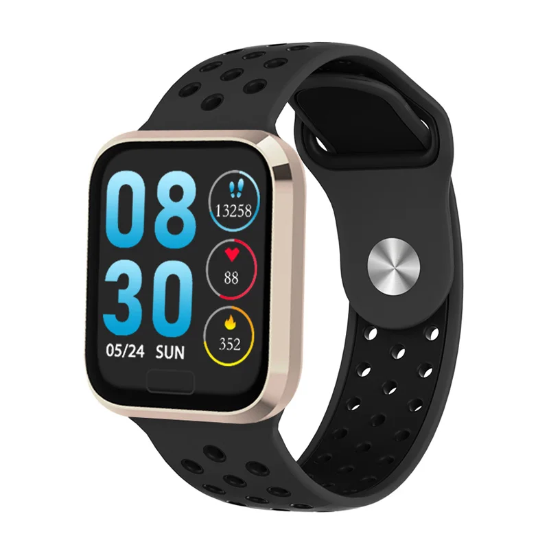 GOLD BLACK Smart Sport Watch M98 Android IOS Heart Rate Blood Pressure Bracelet Fitness Tracker Sleep Monitor Color Music Call Message Band - Цвет: GOLD BLACK
