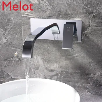 Buy XRY HIDEEP Wall Mounted Pure Brass Chrome Cold And Hot Water Tap Basin Faucet