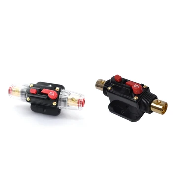 

2 Pieces DC 12V-48V Car Stereo Audio Circuit Breaker Inline Fuse Fits for 4-8 Gauge Wire 40/60A