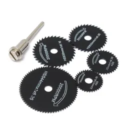 Mini lame de scie circulaire HSS, outil rotatif, disques de coupe du bois, perceuse, mandrin, manchette 22 44 pour Dremel, outil électrique de coupe du métal, 6/7 pièces 