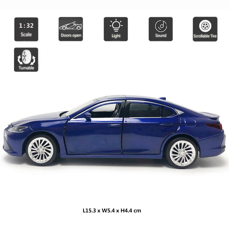 HOMMAT масштаб 1:32 Lexus ES300H 2018 модель автомобиля Seden литые модели автомобилей из