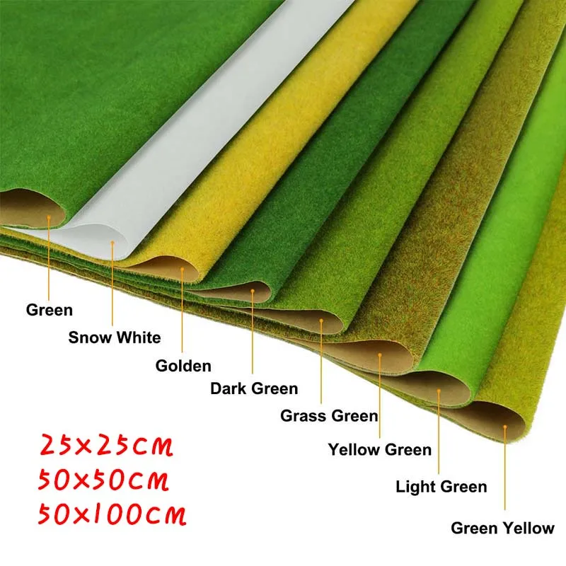 Thin Artificial Lawns Landscape Grass Mat for Model Train Not Adhesive Paper Lawn Fake Turf Decoration Garden Accessories artificial grass mats