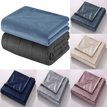 

1pc Polyester Cover of Weighted Blanket Gravity Blanket Cover Sleep Aid Pressure Blanket Case (Only Cover W/O Blanket)