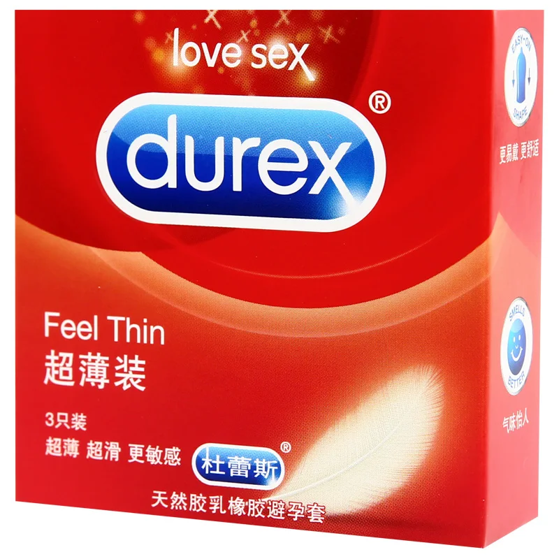 Durex 3 шт./упак. Ультратонкие мужские презервативы Экстра тонкие с ванильным вкусом