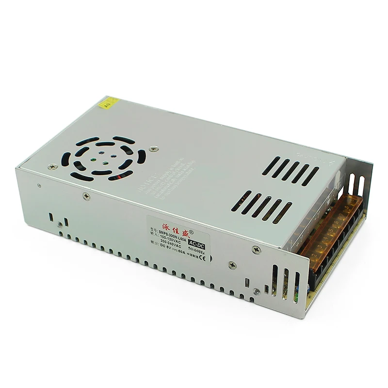 Power supply DC5V 60amp AC100-120V 200-240V Temperature control fan power supply 5v 60a PSU LED Light Device