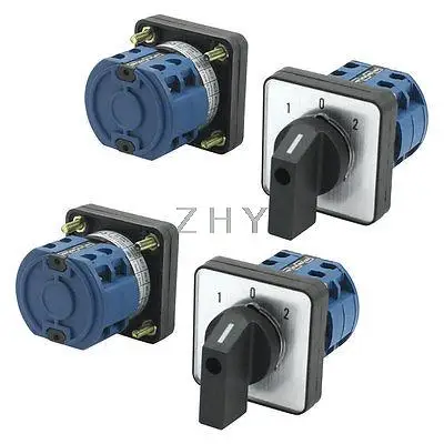 

4 Pcs 660V 20A 2-Pole 3-Position Square Panel Mounting Changeover Switch