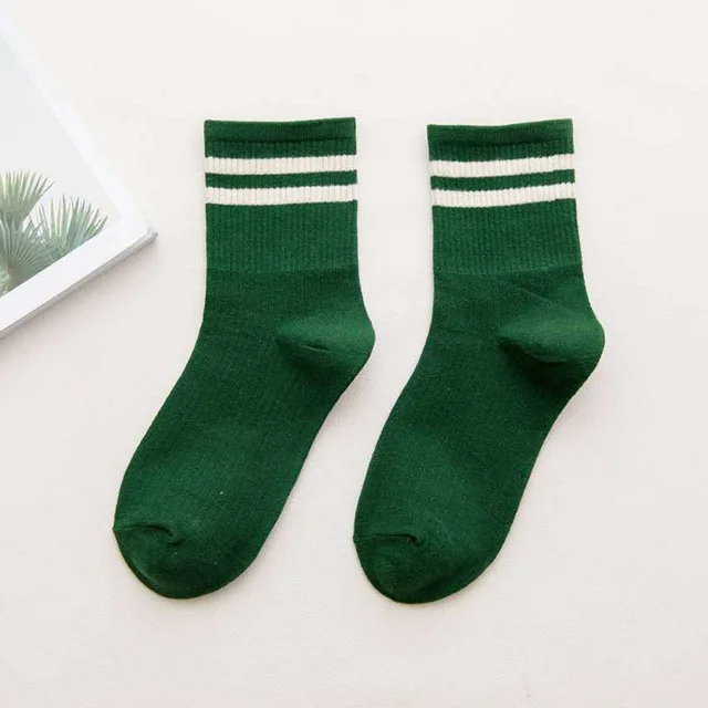 Funny Cute Cotton Loose Striped Crew Socks Women Fashion Colorful Harajuku Designer Retro Long Socks New Year Christmas Gifts 1