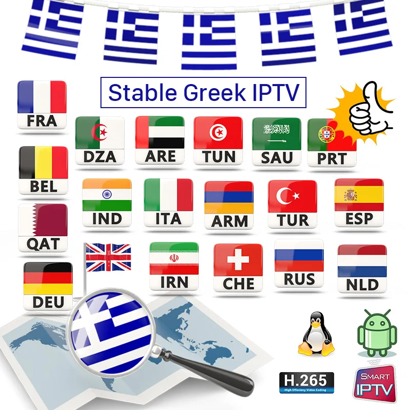 

IPTV Greek/France/Belgium/Arabic/Italy/Portugal/Canada/Spain Android/M3U 1 Year Code IPTV Greek/France/Belgium/Arabic/Italy IPTV