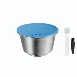 Eco-Friendly Refillable Stainless Steel Coffee Capsule Set with Silicone Cover & Spoon Clip (Light green)