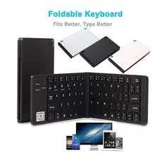 Teclado plegable portátil Ultra delgado inalámbrico Bluetooth teclado plegable con soporte para teléfono móvil para IOS Android Windows Pocket