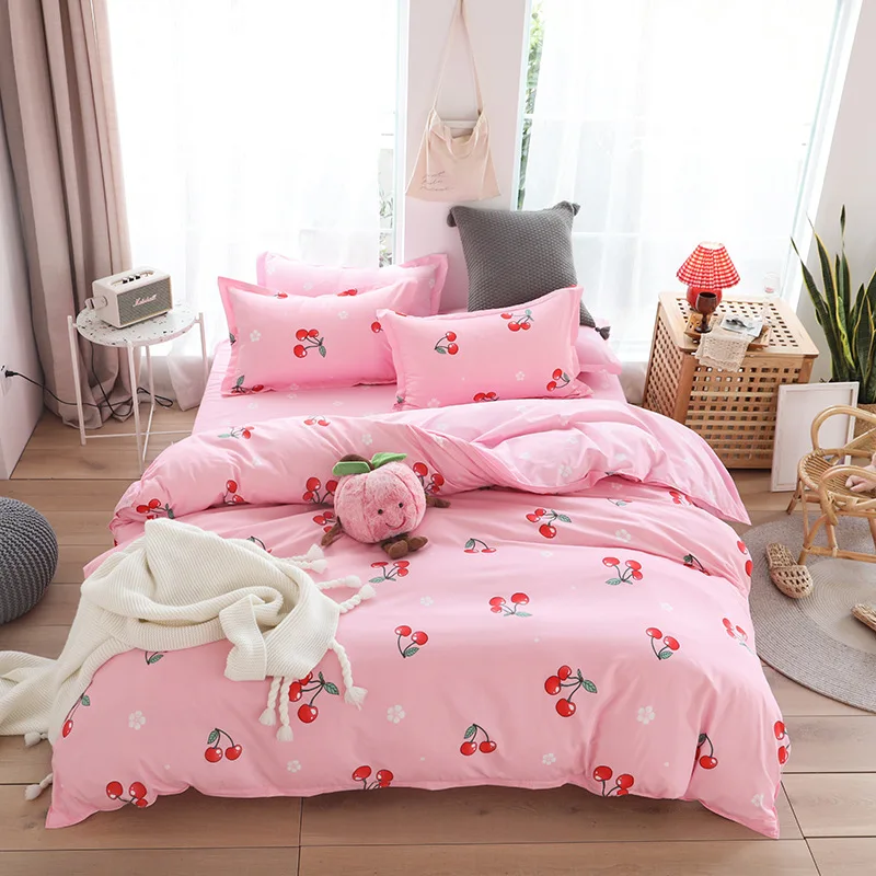 Fruit Series Comforter Bedding Sets Polyester Home Textile 4pcs Sheet Duvet Cover Pillowcases Bedding Sets King Queen Twin Sizes