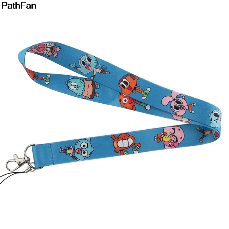 20 шт./лот Patchfan удивительный мир Gumball мультфильм шнурок для ключей очки брелок для ключей телефон камера лямки A2370