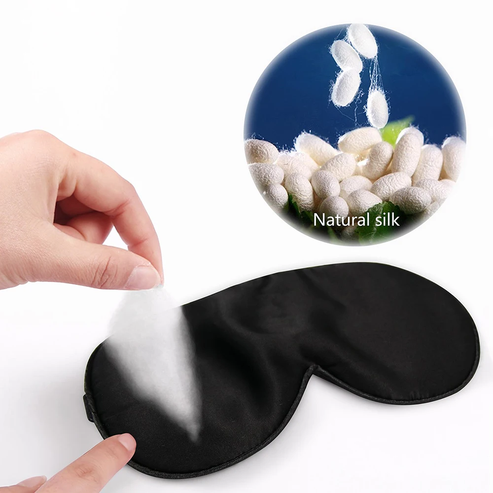 Ultra Soft Skin Friendly sleep mask Pure Natural Silk Fabric and Natural Cotton Filled Sleeping Eye 3