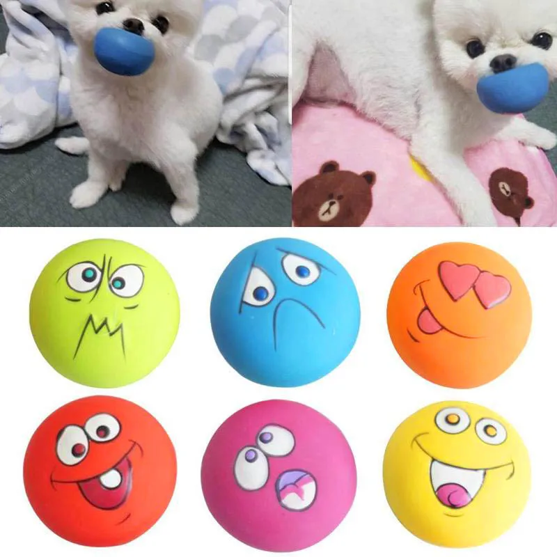 Perro de juego de mascotas pelota chillona de juguetes con cara de buscar brillante bolas de perro mascota suministros cachorro Juguetes