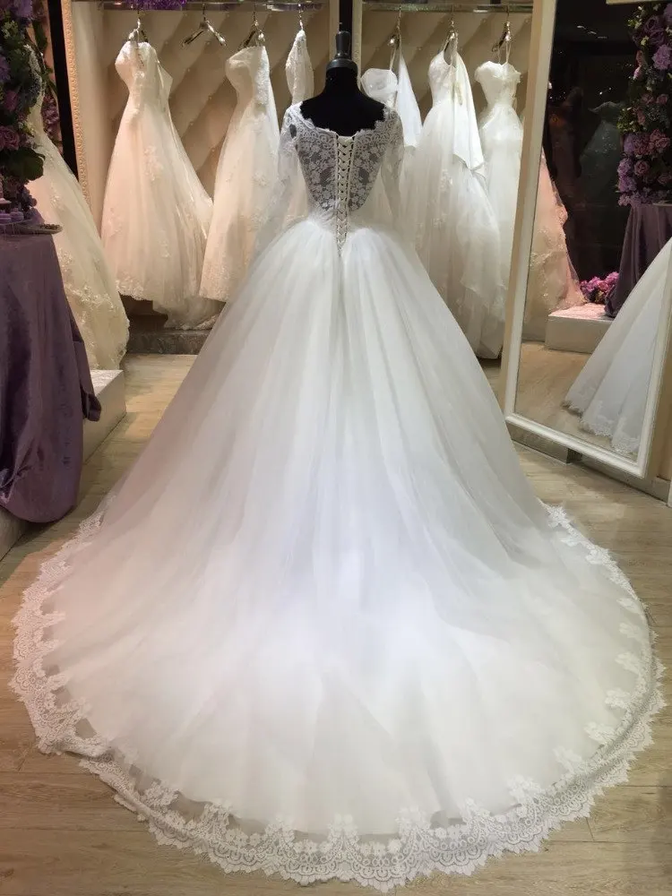 Бальное винтажное кружевное свадебное платье с длинным рукавом, Vestido de novia, реальное изображение, Robe de Mariage, платья для матери невесты