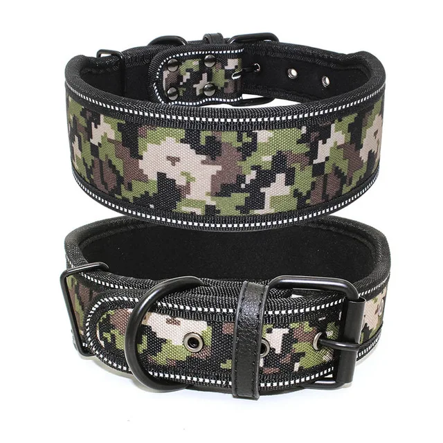 Reflective Puppy Big Dog Collar with Buckle Printing Adjustable Pet Collar for Small Medium Large Dogs Pitbull Leash Dog Chain 
