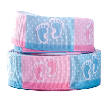 

10yards different sizes colorful footprint pattern printed grosgrain ribbon
