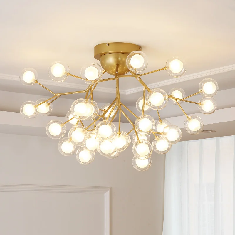 G4 LED Chandeliers Tree Branch Lighting Glass Ball Shades Ceiling Lamp For Living Dining Room Bedroom Home Decoration Fixtures | Лампы и