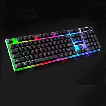 

Rainbow Keyboard LED Backlit Multimedia Keyboard teclado mecanico Ergonomic USB Wired Gaming Keyboard for PC Laptop Computer G21