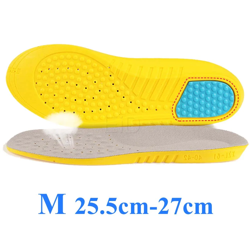 M 25.5cm-27cm Стельки из пены с эффектом памяти для обуви высшего качества, подушки Plantillas Fascitis для обуви, облегчение боли в ногах, стельки для обуви для мужчин и женщин - Цвет: M 25.5cm-27cm